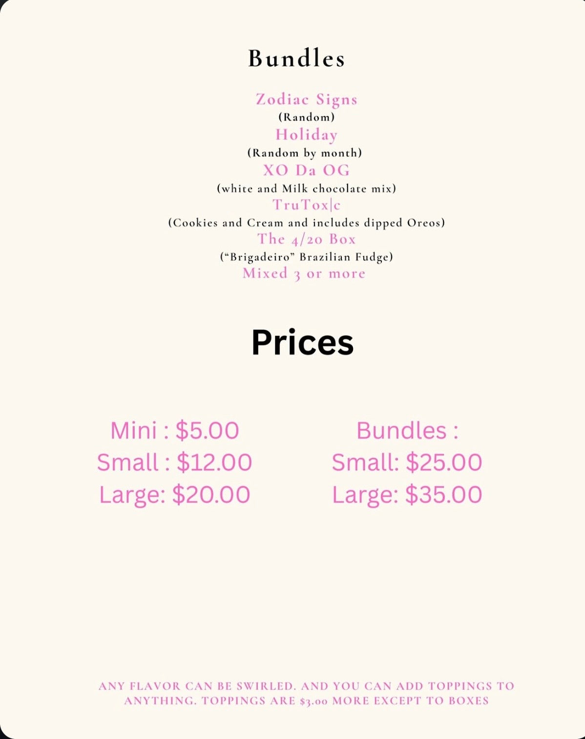 Menu Items